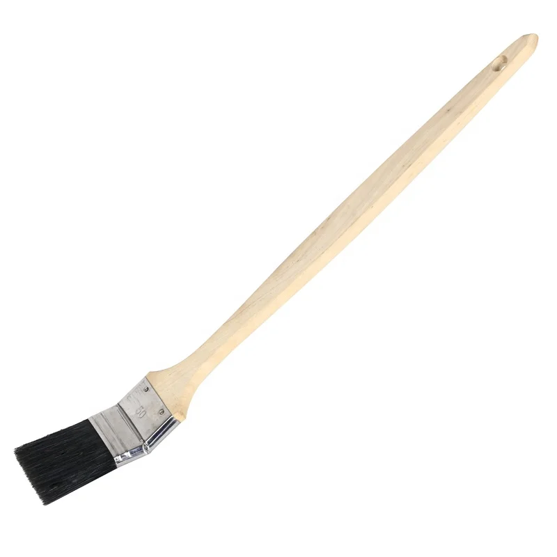 Black Bristle Mix with Tapered Synthetic Filament Radiator Paint Brush with Wooden Handle