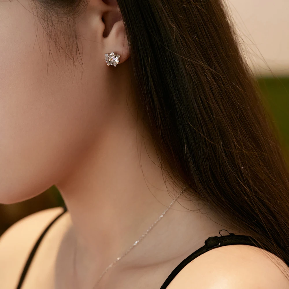 Dylam Fashion 925 Sterling Silver Rhodium Plated Eternity Band 2ct 5A Cubic Zirconia Wedding Engagement Bridal Rings