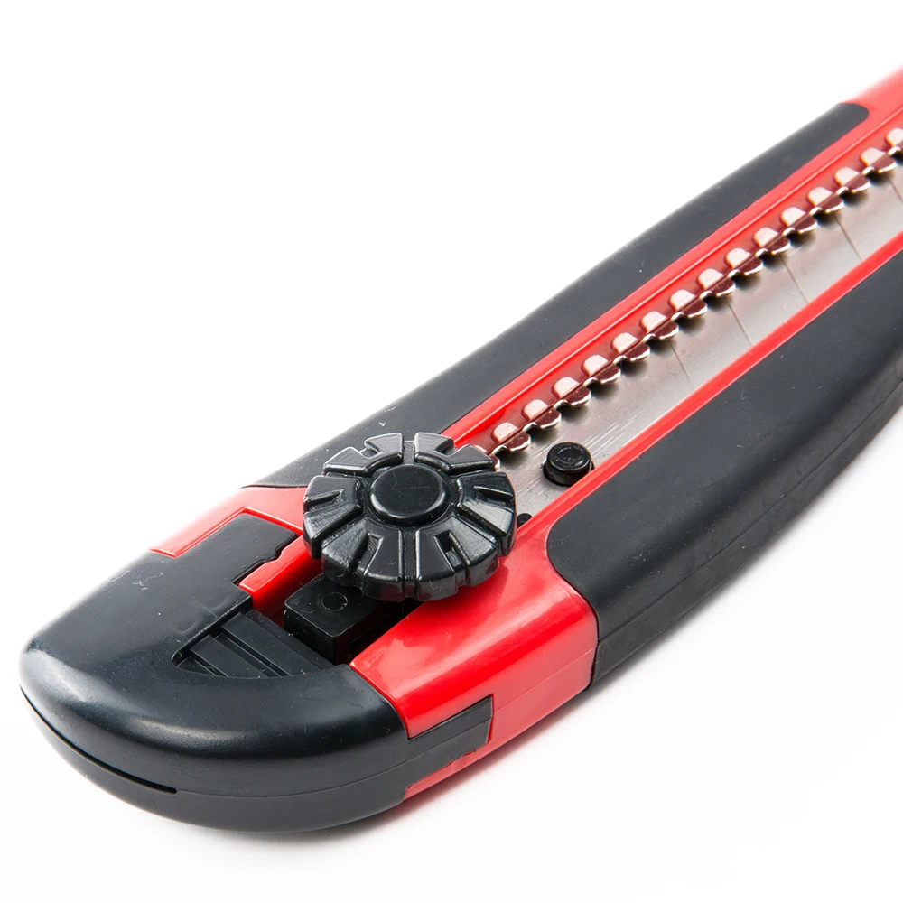 
18mm multi function pocket thumb knob swivel open retractable blade plastic sliding knife paper art office utility cutter knife 