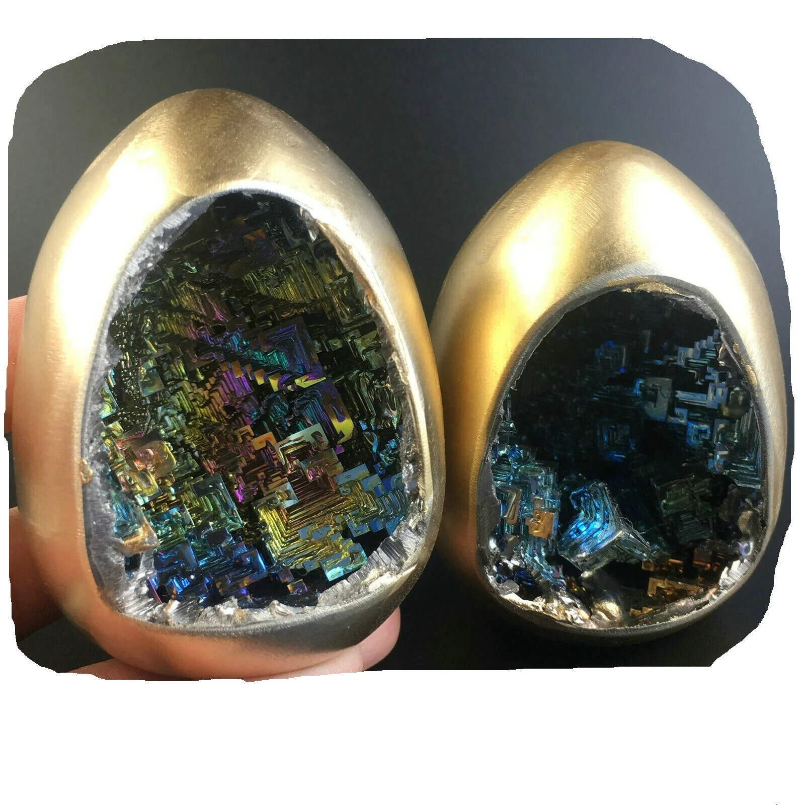 Wholesale Rainbow Bismuth Ore Egg Crystal geode Mineral Specimen