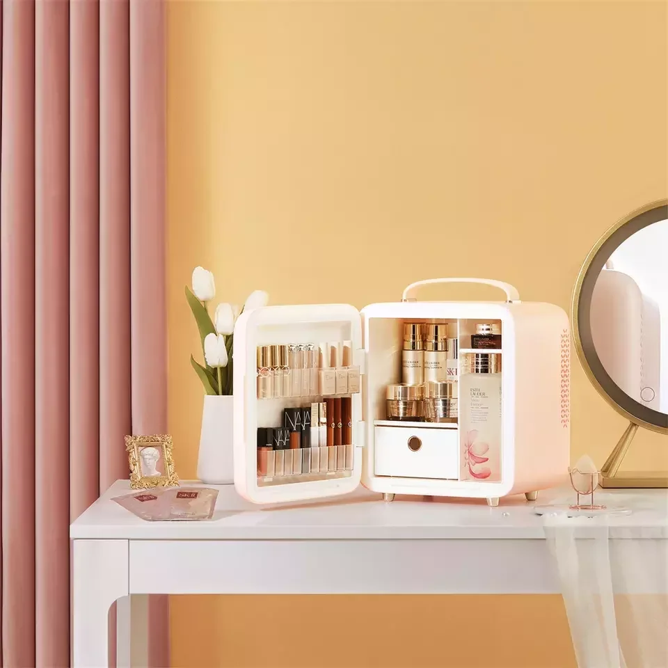 Hot Sale 9l Small Beer Cooler Led Smart Make Up Cosmetic Box Beauty Mini Skincare Fridge