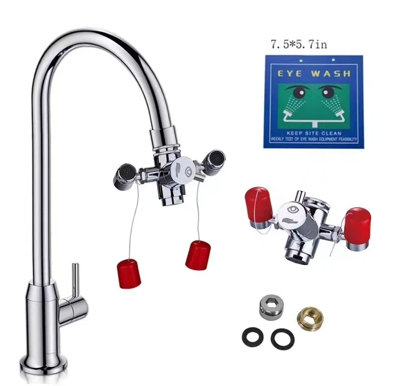 eye washer for faucet can be used for washing hands and eyes.