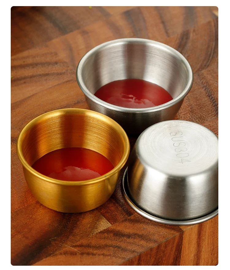 high quality 304 stainless steel golden sauce dish salad dressing bowl sauce bowl for tomato sauce