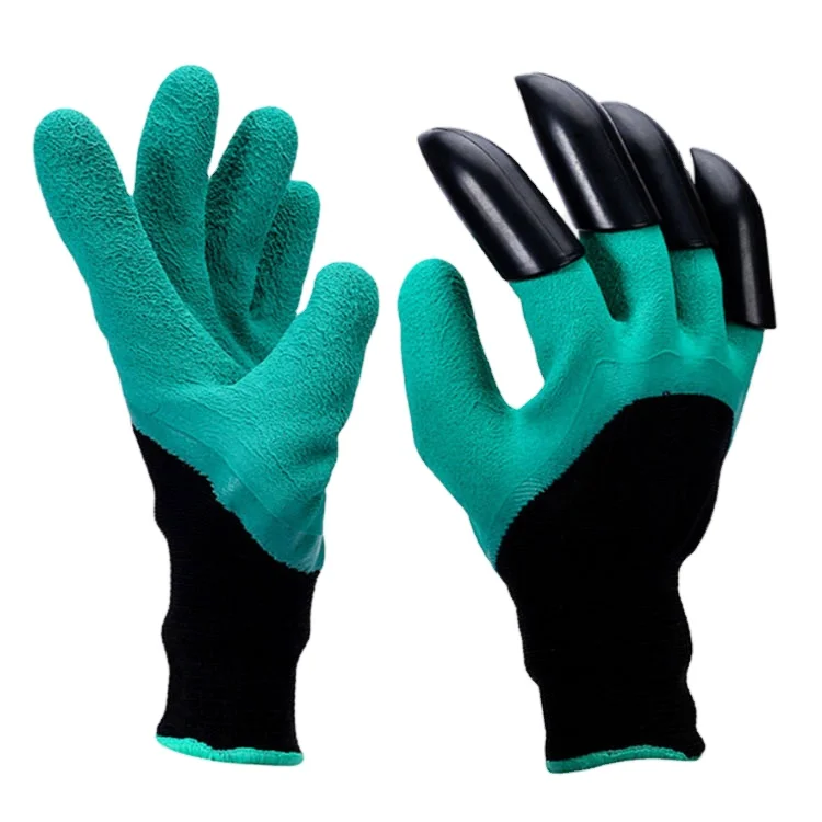 Custom Waterproof Breathable Latex Digging Planting Agriculture Garden Gloves With Claws