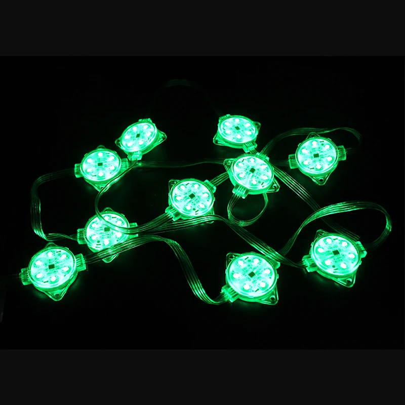 50mm Clear Flat LED DMX Pixel Point Light With DC24v 5050 RGB LED Chips For Building Lighting