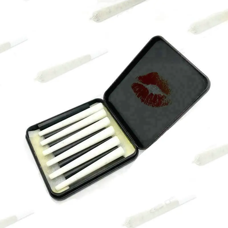 OEM/ODM Hinged Recyclable Tin Box with Metal Holder for 6 Packs Cigarettes Pre-rolls Tobacco Metal Packaging