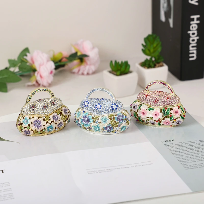 SHINNYGIFTS эмалированная коробка-безделушка металлическая сумочка Подарочная коробка для ювелирных изделий металлическое ремесло подарок на день Святого Валентина оптовая продажа
