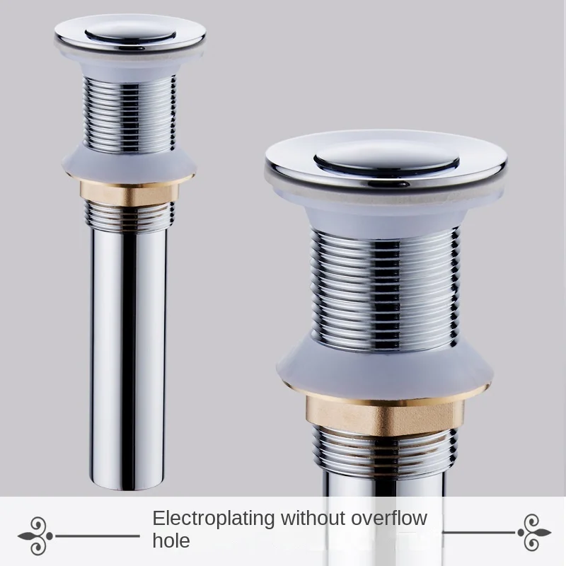 Wholesale Electroplate Gold Drain Wash Basin Push Down Pop-Up Universal Bathroom Stopper Sink Drainer