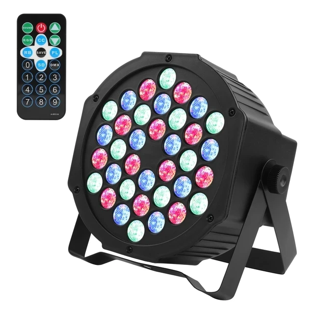 36 LED Lights RGB Par Can disco Light 4 Packs DJ Stage DMX 7 Channel Sound Activated Party Light For Nightclub Party Disco