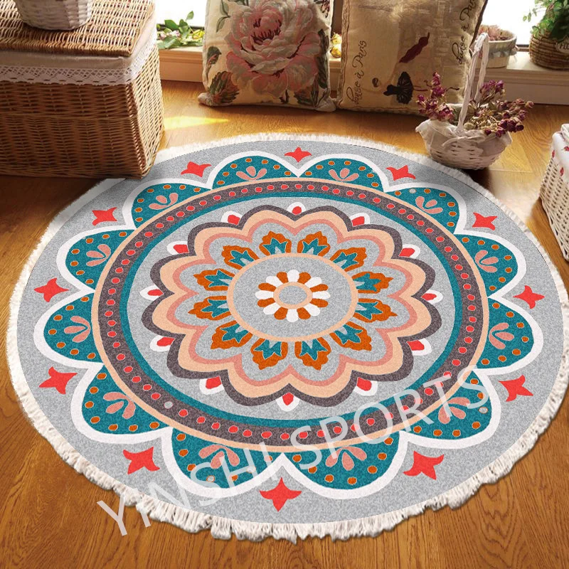 High Quality Custom Carpet Round Floor Mat For Living Room Digital Printing Round Carpet Rugs