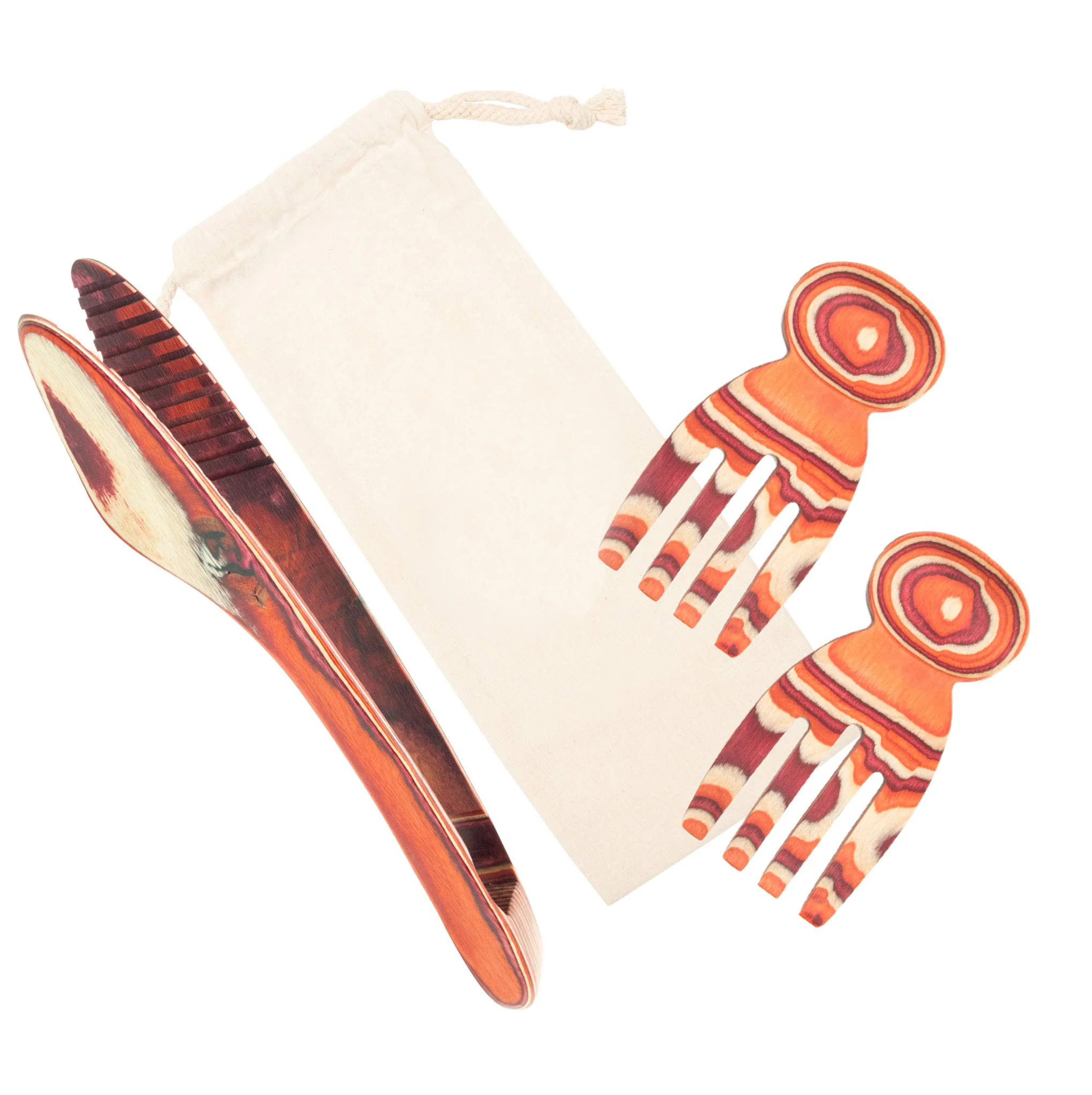 High Quality Pakka Wood Kitchen Wooden Salad Serving Tool Fruit Dessert Salad Hands