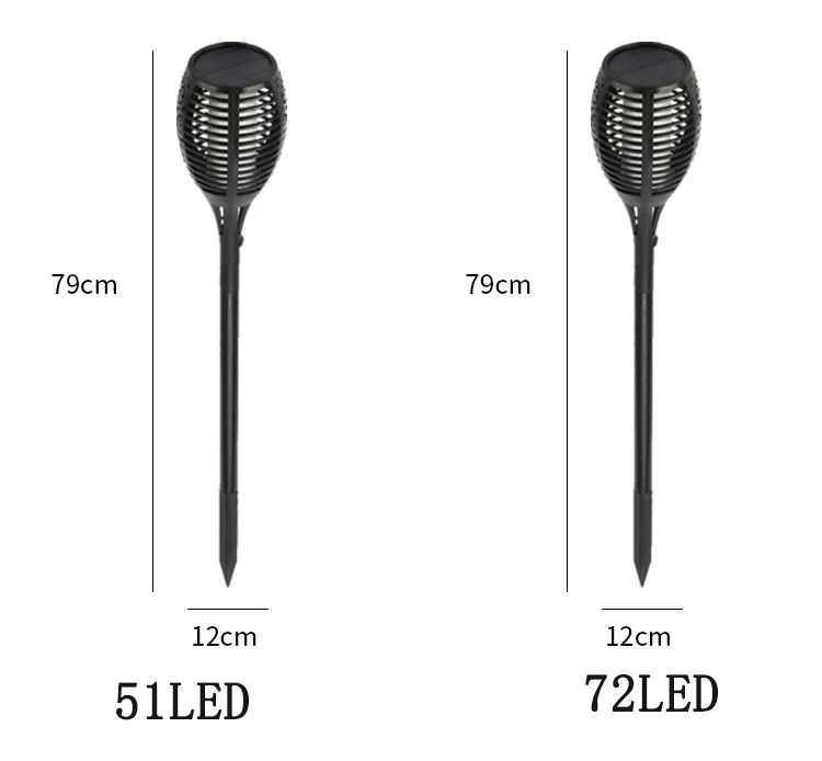 Solar flame lamp outdoor courtyard garden landscape lamp LED rechargeable lawn decoration induction torch lamp