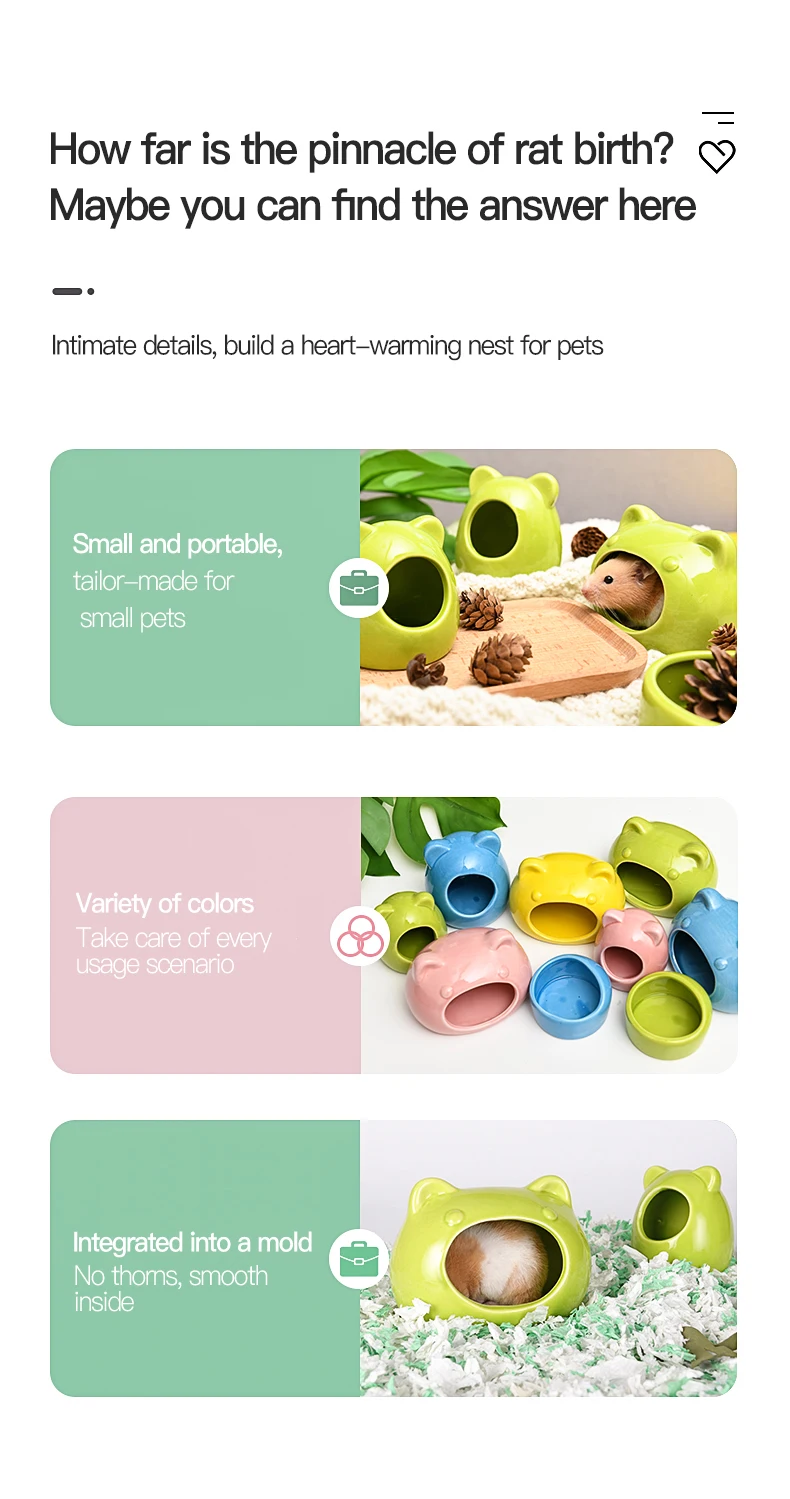 Variety Of Colors And Styles Avoiding Ceramic Nest Hamster Product