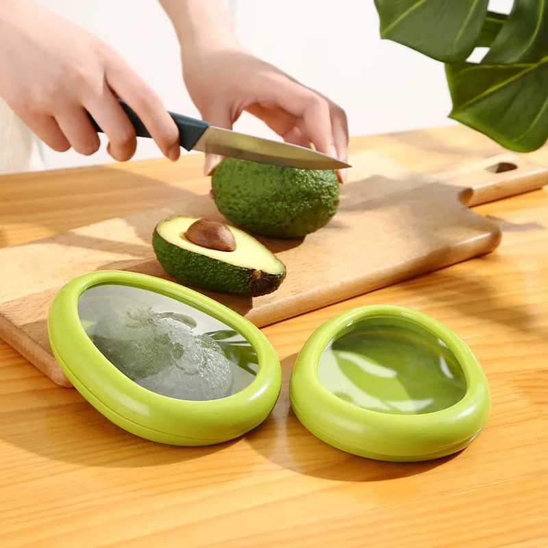 Reusable Plastic Food Storage Containers Set Fresh Stretch Pod Organizer Bin for Avocado Onion Lemon Tomato for School Use