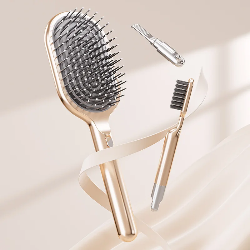 3D Air Cushion Massager Brush One-click Clean up Hair Loss Hairdressing Airbag Quick Self Cleaning Ladies Salon Hair Brush Set