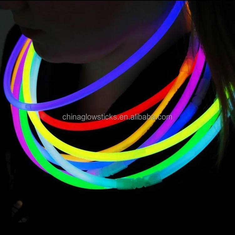 22' glow necklaces with connector cheering glow stick necklace party