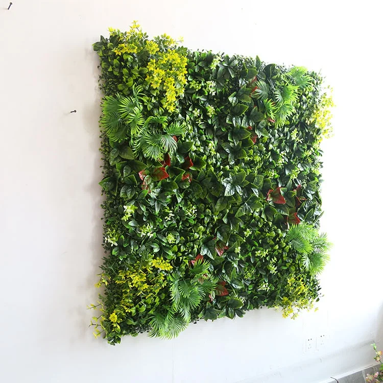 Public Building UV Protected Plastic Backdrop Panel Events Decor Artificial Hedge Fence Grass Green Plant Wall