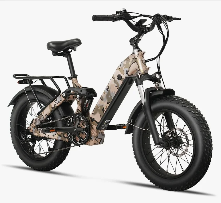 US Hot sales full suspension Electric Bike Mountain Fatbike 20inch Fat Tire Ebike Electric Bike Factory