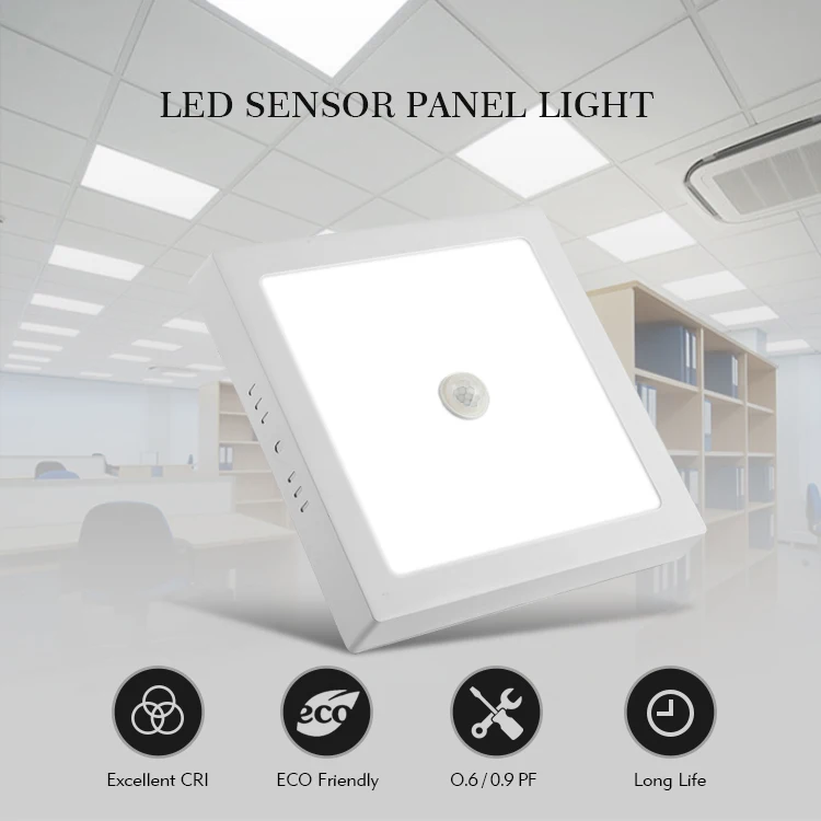 PIR motion sensor with 18W 24W surface round pot light in warehouse hallways