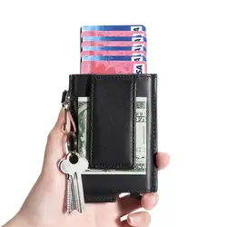 Anti RFID Credit Card Holder Pop Up Wallet with Magnetic Money Clip RFID Blocking Credit Card Case Holder Slim Minimalist Wallet