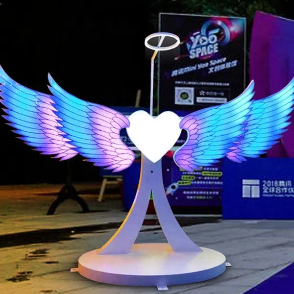 Custom Art Installation Giant Lighting LED Interactive Butterfly Wings For festival Decoration Prop