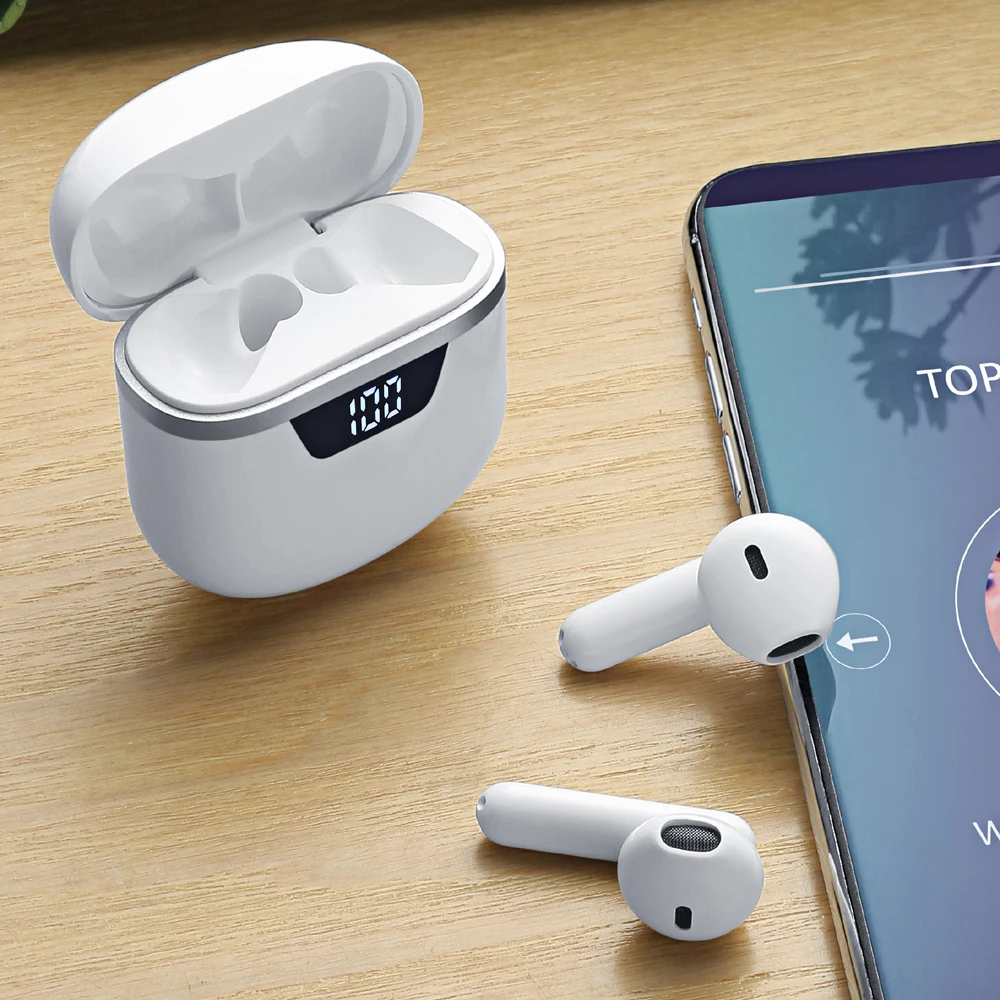  Лидер продаж 2021 Amazon TWS беспроводные bluetooth-наушники V5.0 IP67 водонепроницаемые наушники со светодиодным