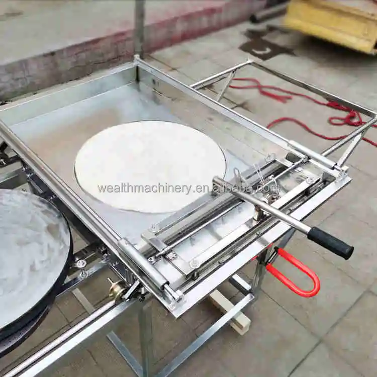 hand push type tortilla bread making machine pita bread shaping machine thin flat pancake baking maker price for sale