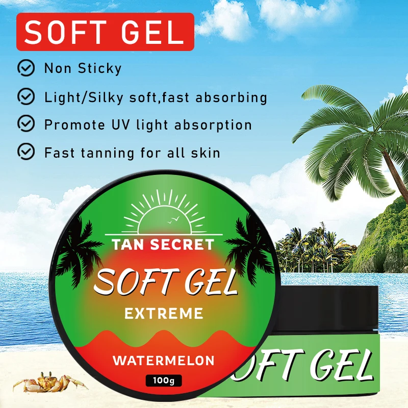 Deepest Dark Suntan Watermelon and Peach Cream Sunbed Accelerator Tanning Cream Gel