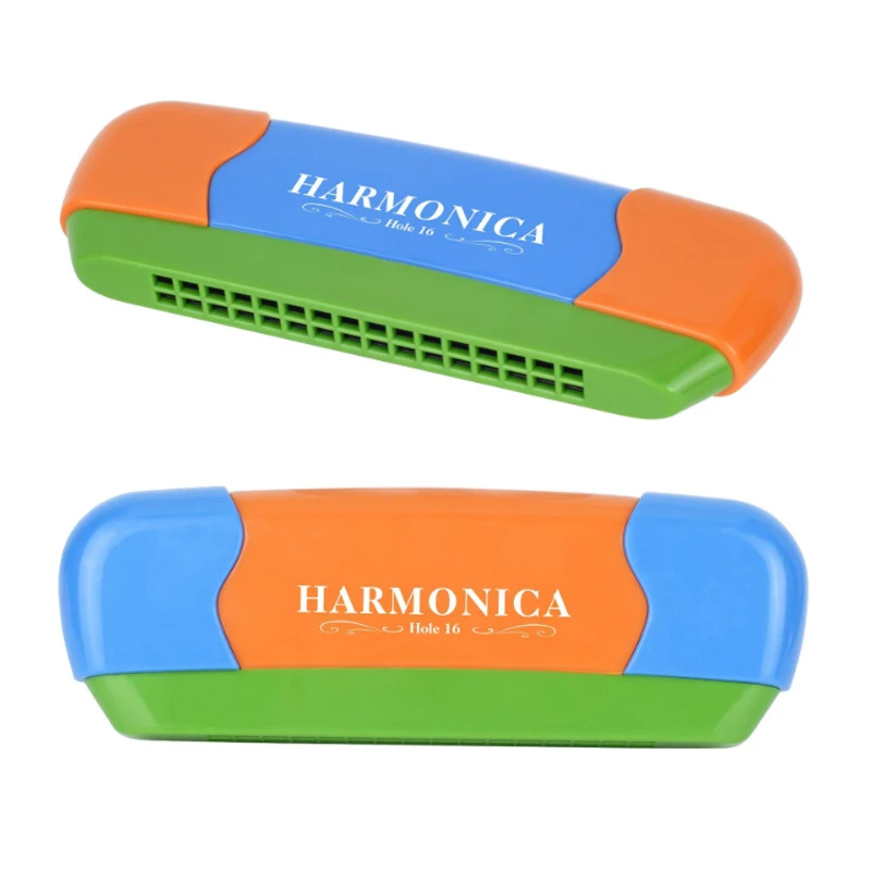 Pocket kids playing 16 holes melody musical mouth harmonica toy