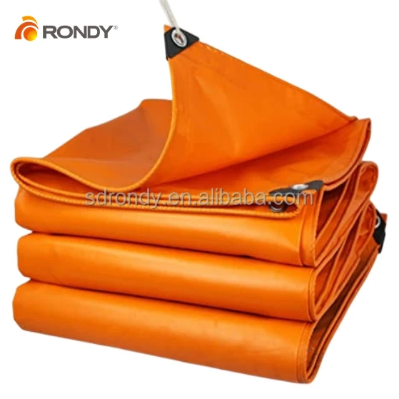 500-1000GSM 18 Mil Heavy Duty Waterproof Tarp Double PVC Coated Thick Tarpaulin For Trailer Truck Cover
