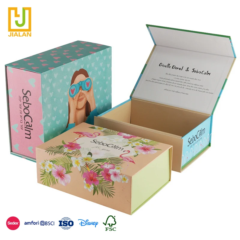 2024 популярный роскошный шарф Шелковый парик прямоугольная Складная печатная тарелка Упаковочная Подарочная коробка с магнитами