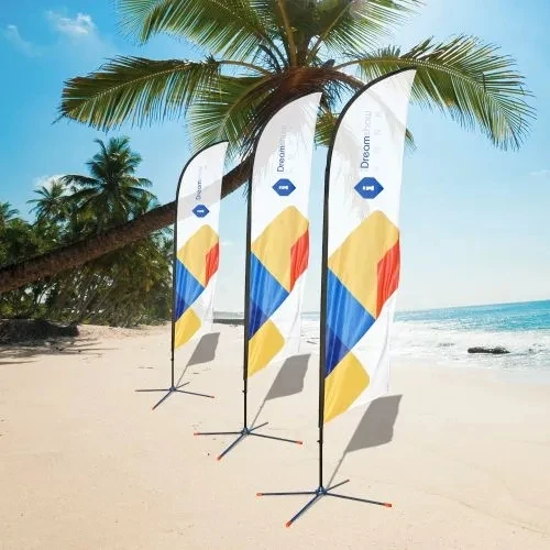 Marketing Promotional waterproof Feather Flying Flags outdoor Custom Advertising Beach Flags kit