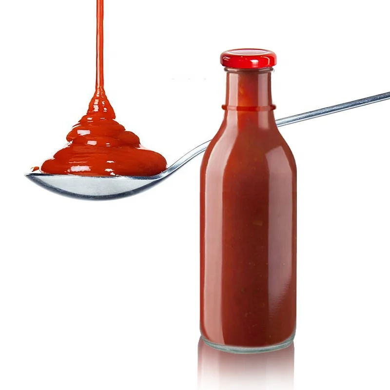 Kitchen Party BBQ Empty 250ml 8oz 12oz 16oz Round Chili Woozy Dressing Glass Tomato Hot Sauce Bottles for Sauce
