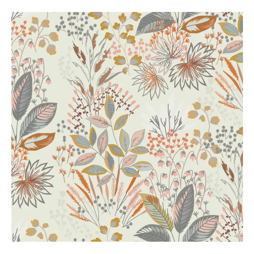 Newest floral design digital printed upholstery custom fabric for curtain tablecloth