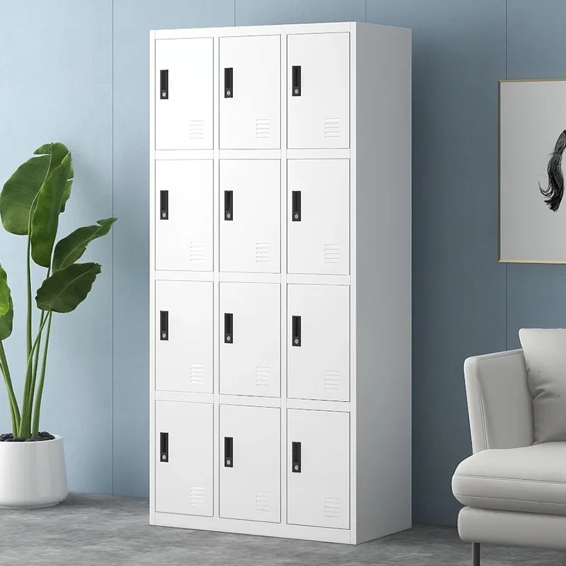 12 Door Steel Lockers For School Gym Bench Locker Room Metal Lockers Room Storage Cabinet