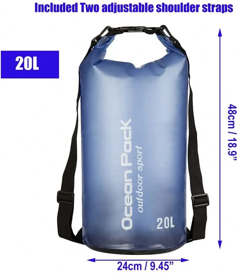 Outdoor Waterproof Dry And Wet Bag 500d Pvc Mesh Material Rafting Bag Swimming Beach Camping Hiking Waterproof Dry Bag