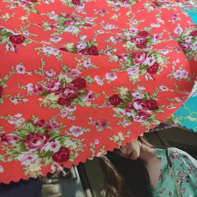 Гавайская Яркая Мягкая тканая цветочная ткань из искусственного шелка с принтом для платья, размер на заказ