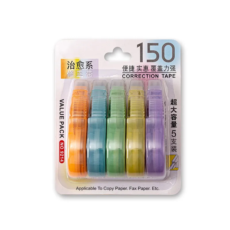 School Stationery Supplies Custom Wholesale Correction Tape 150 Meters Morandi High-value Cute Student Plus Correction Tape Set