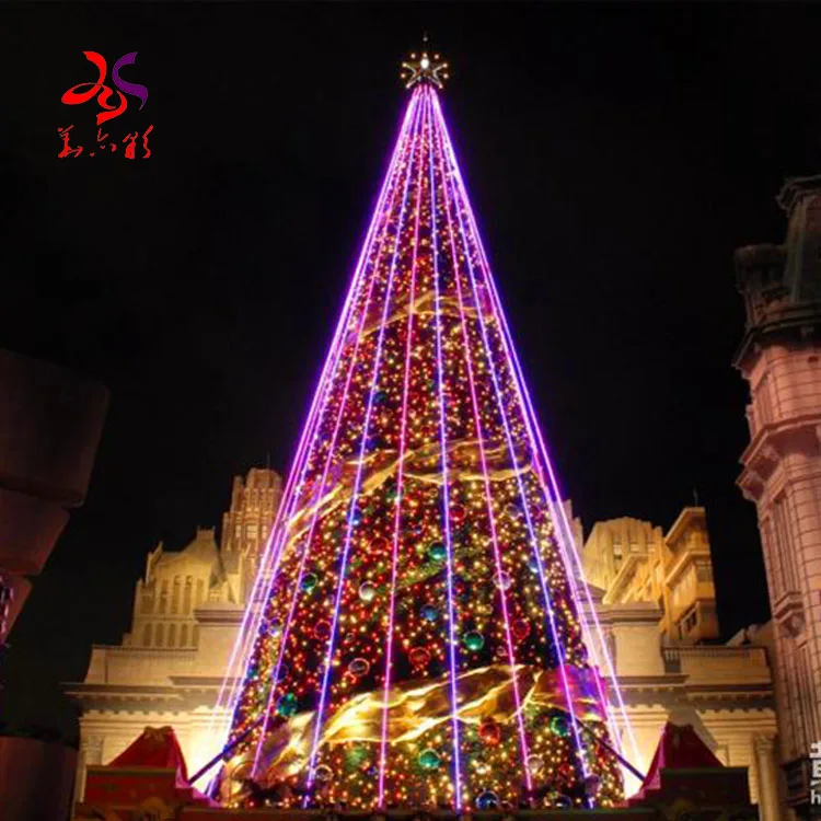 Newest 8m 10m 12m18m 20m 25m 30m 40m 50m outdoor giant Christmas tree With Red and yellow ball ornament decoration