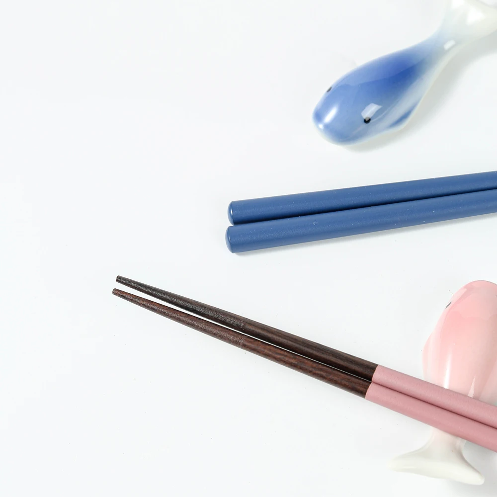 Wholesale green Alloy PET chopsticks restaurant sushi chopsticks with Holder