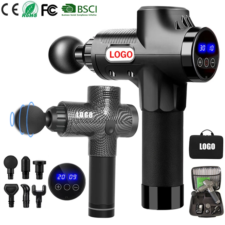 LED Deep Massage gun 30 speed adjustable 6 attachments Massager Gun with case