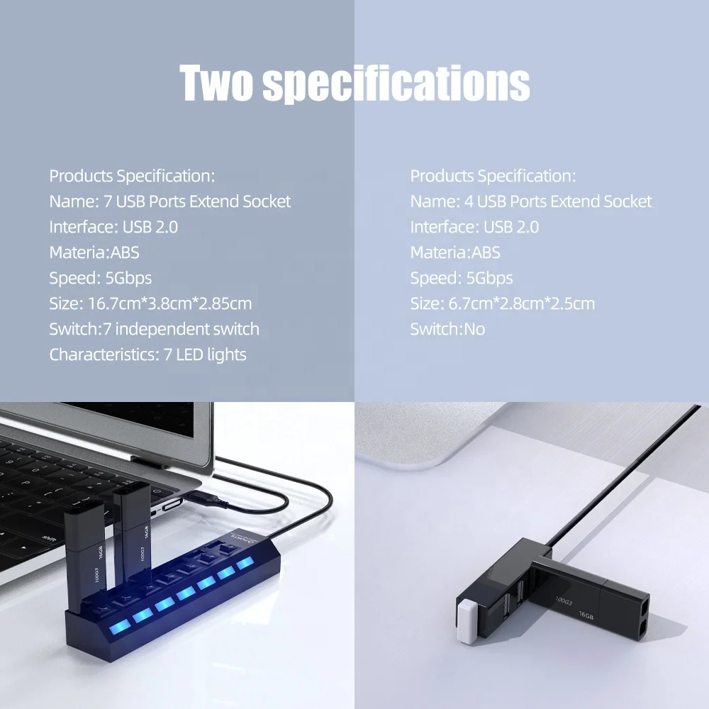  USB-адаптер для ноутбука 7 портов USB 480 2 0