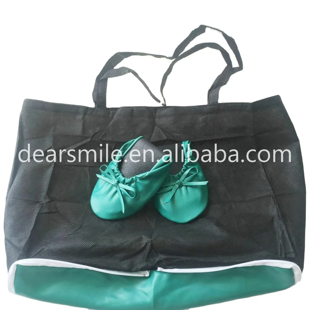 Wholesale cheap foldable flats ladies soft rollable ballet nice driving shoes in big pouch