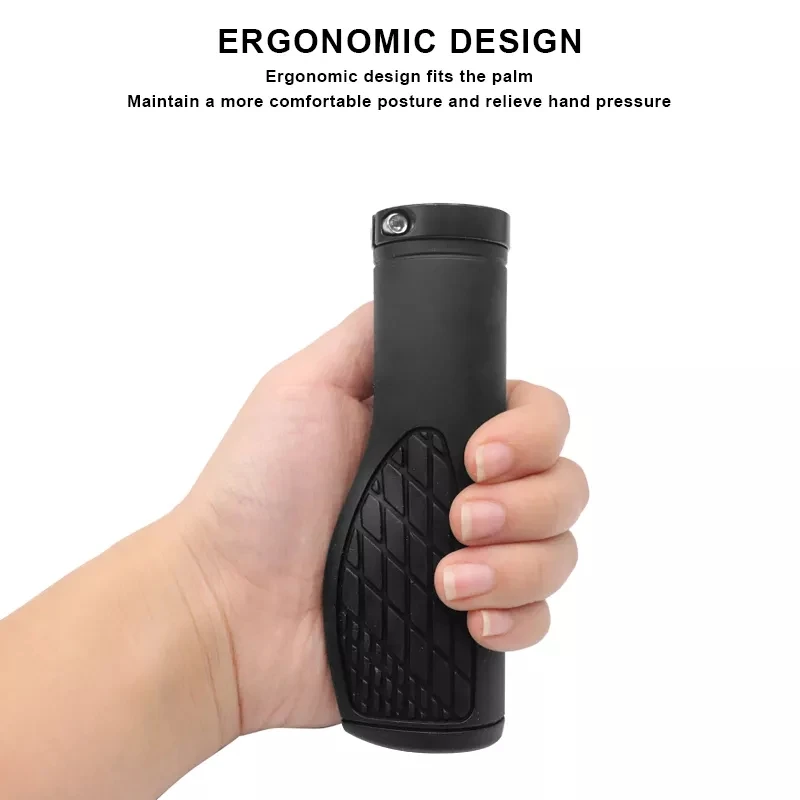 ODI Bicycle Handle with Lock Ring Grips Mountain Cycling Silicone 22.2mm Anti-slip Handlebar Grip for Brompton MTB BMX Folding