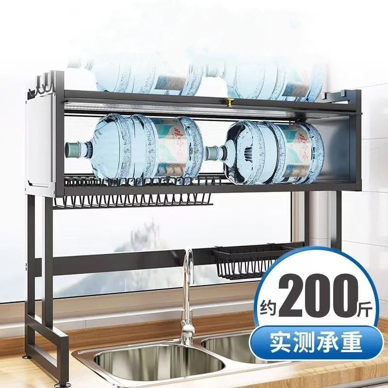 Cheap kitchen sink shelf Countertop locker with door  Multi-function dish rack