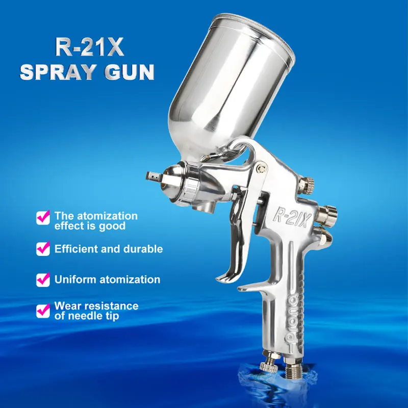 Prona R-21X Air Paint Spray Gun R21X Pistol Sprayer Pneumatic Tool Automobile Top Coat Spray Gun