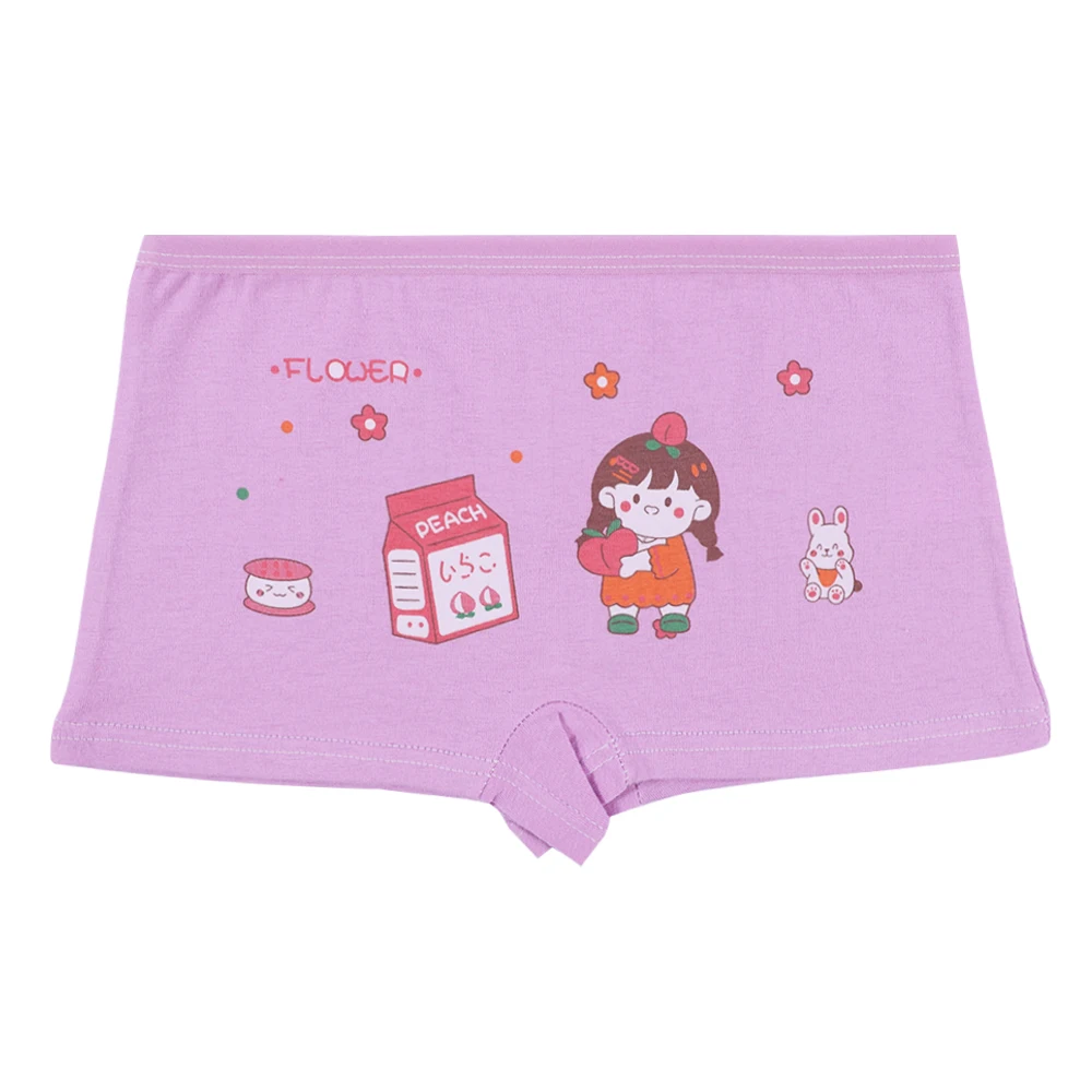 UOKIN Cute cartoon cotton girl underwear boxer shorts assorts 6 color pink mix free sample kids panties A8445
