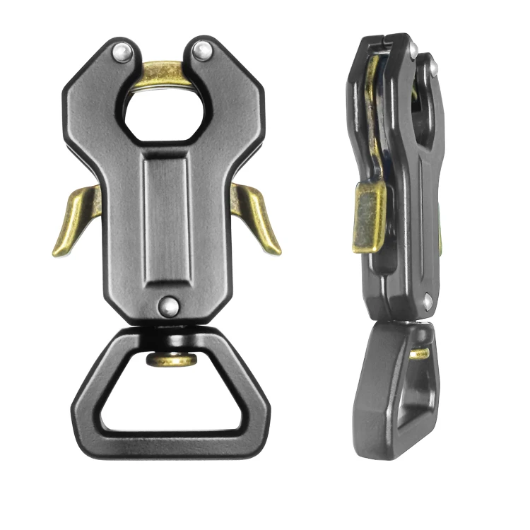 Factory price High Quality 25mm dog leash Frog Clip carabiner aluminum alloy  swivel frog clip 5KN