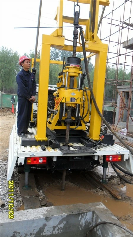 200m DTH Hydraulic water Well Truck mounted drilling rig machine with BW160 Mud Pump