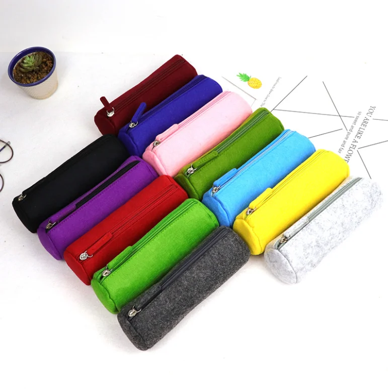 Multi-functional Pens Holder for Kids Gift Cosmetic Bag With Zipper Pen Pouch Felt Pencil Case